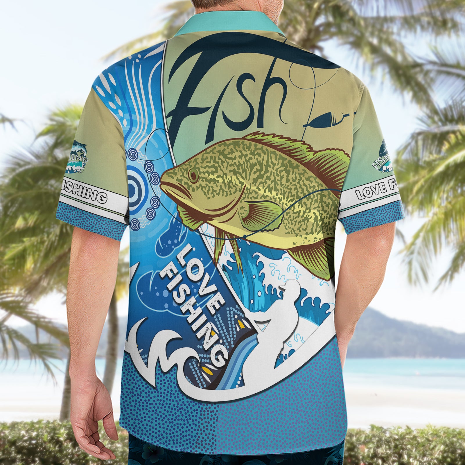 Australia Fishing Hawaiian Shirt Love Fishing Murray Cod In Aboriginal Art Patterns - Vibe Hoodie Shop