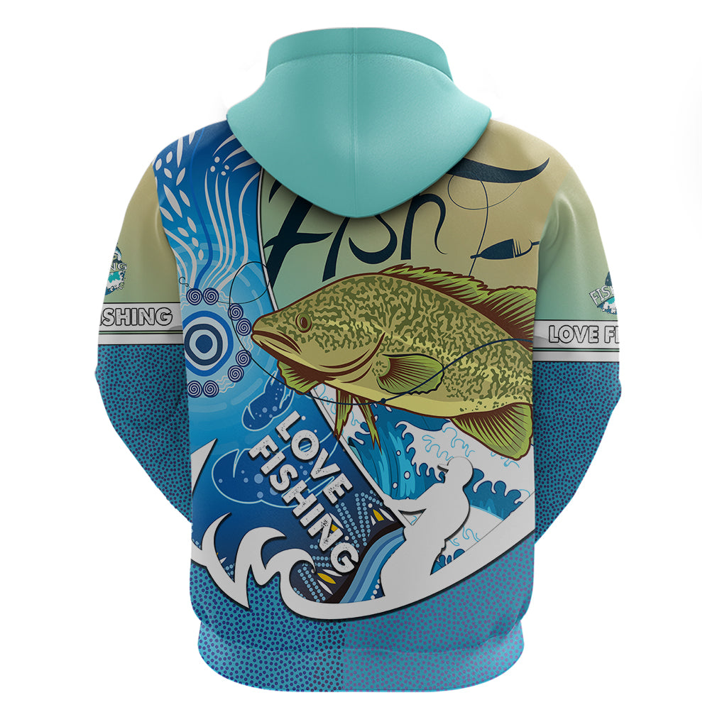 Australia Fishing Hoodie Love Fishing Murray Cod In Aboriginal Art Patterns - Vibe Hoodie Shop