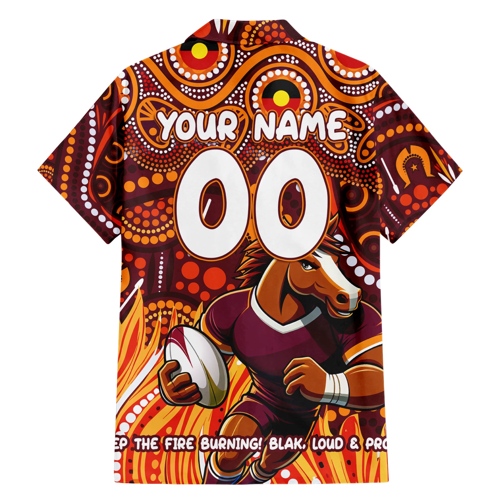 Custom Australia NAIDOC Week 2024 Hawaiian Shirt Brisbane Broncos Mascot Keep The Fire Burning - Vibe Hoodie Shop