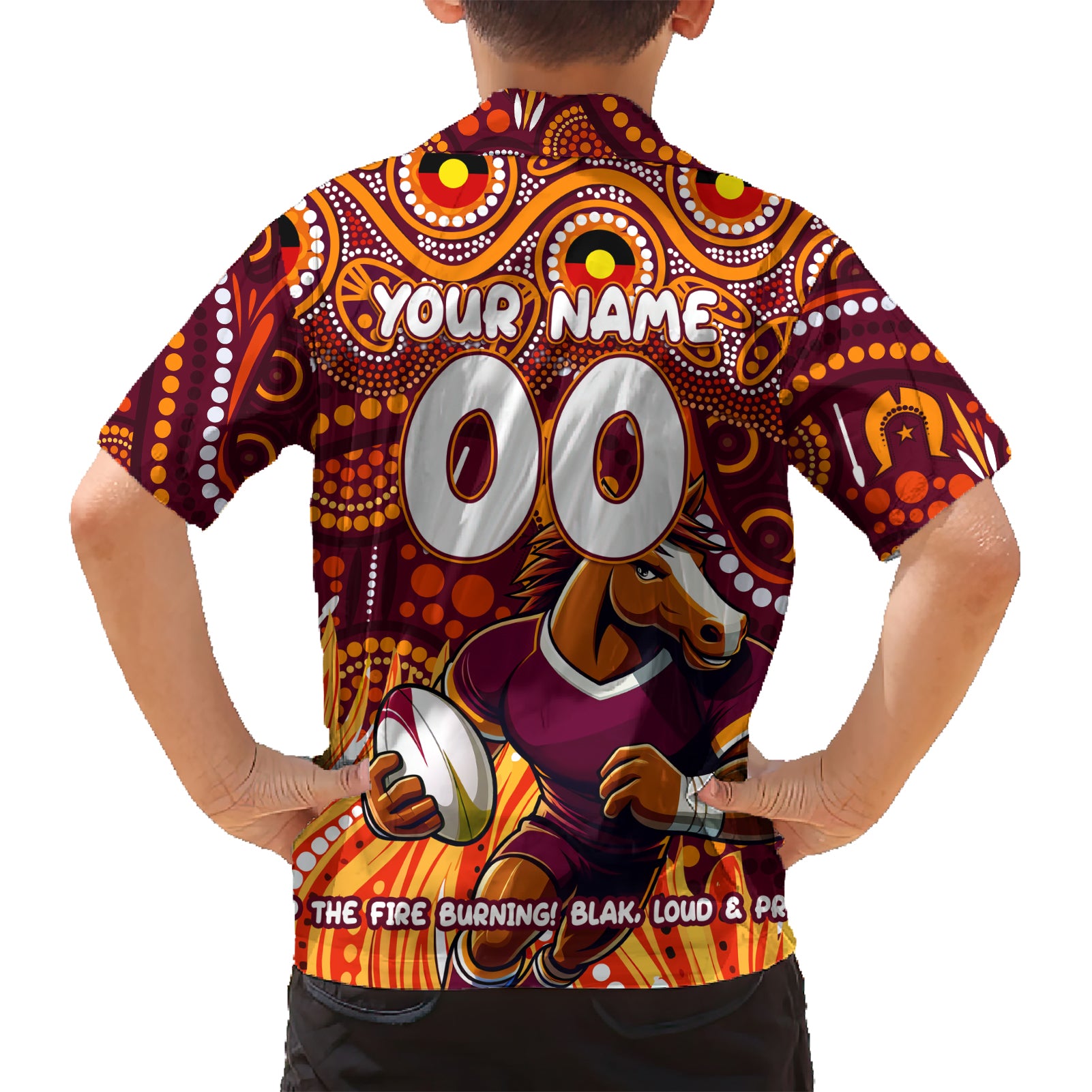 Custom Australia NAIDOC Week 2024 Hawaiian Shirt Brisbane Broncos Mascot Keep The Fire Burning - Vibe Hoodie Shop