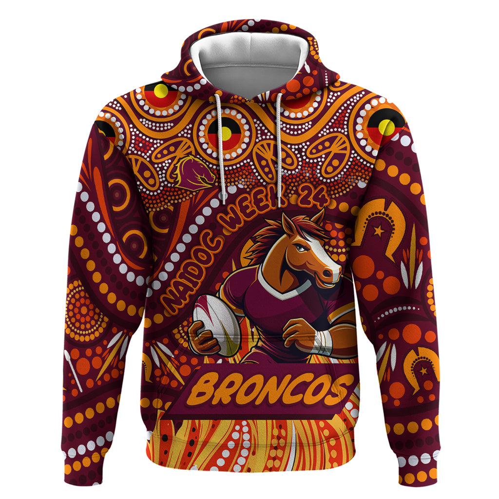 Custom Australia NAIDOC Week 2024 Hoodie Brisbane Broncos Mascot Keep The Fire Burning - Vibe Hoodie Shop