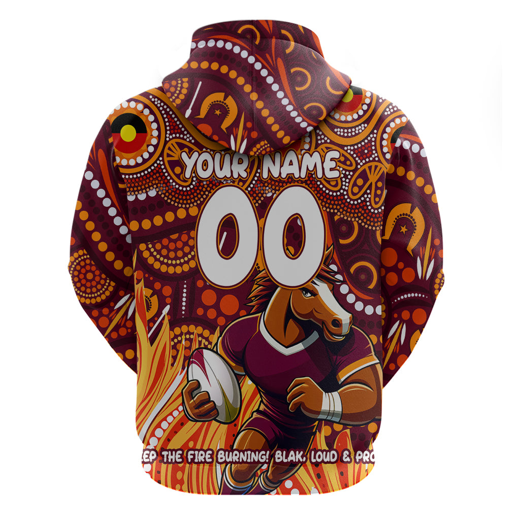 Custom Australia NAIDOC Week 2024 Hoodie Brisbane Broncos Mascot Keep The Fire Burning - Vibe Hoodie Shop