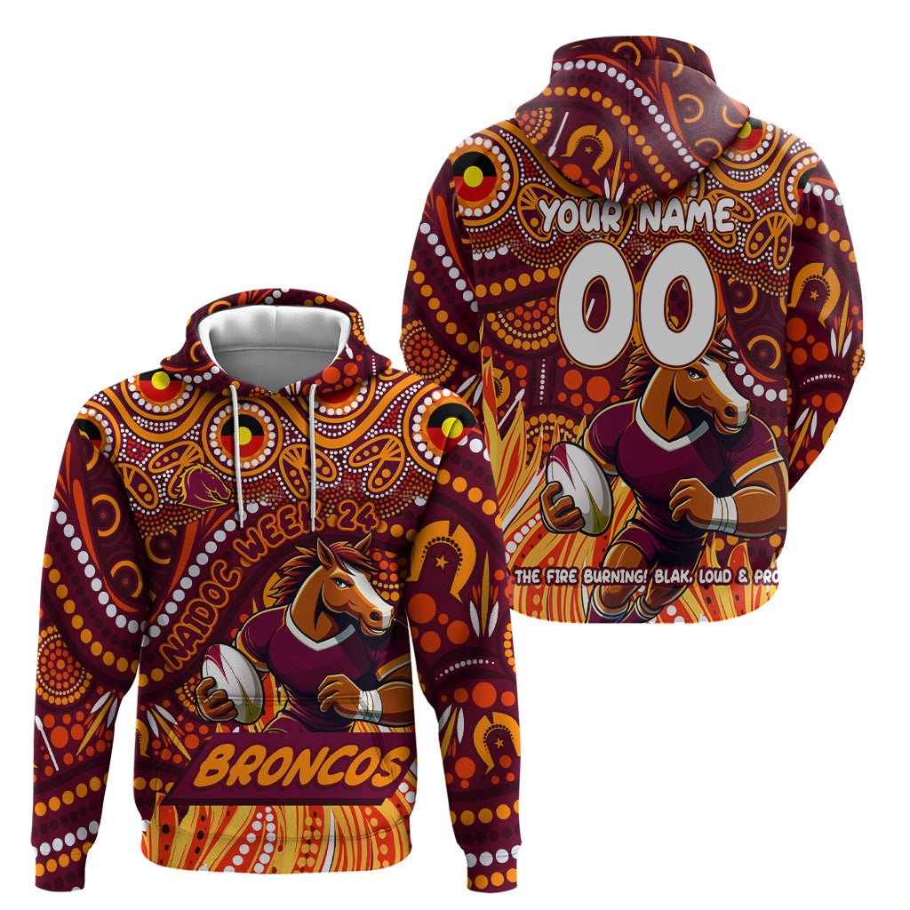 Custom Australia NAIDOC Week 2024 Hoodie Brisbane Broncos Mascot Keep The Fire Burning - Vibe Hoodie Shop