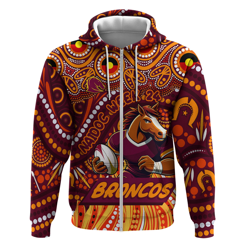 Custom Australia NAIDOC Week 2024 Hoodie Brisbane Broncos Mascot Keep The Fire Burning - Vibe Hoodie Shop