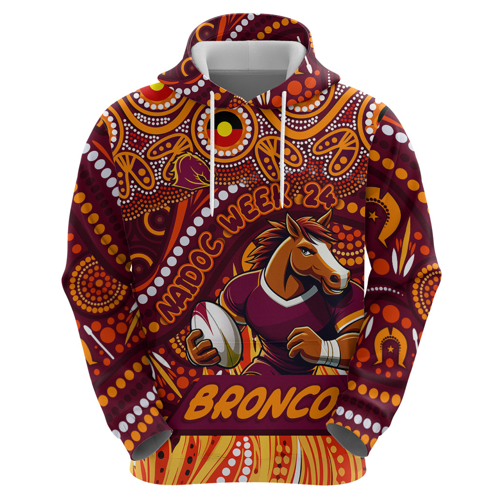 Custom Australia NAIDOC Week 2024 Hoodie Brisbane Broncos Mascot Keep The Fire Burning - Vibe Hoodie Shop