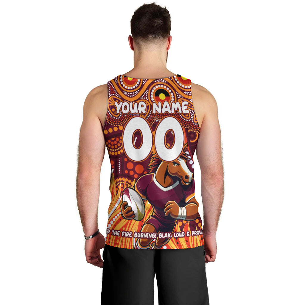Custom Australia NAIDOC Week 2024 Men Tank Top Brisbane Broncos Mascot Keep The Fire Burning - Vibe Hoodie Shop