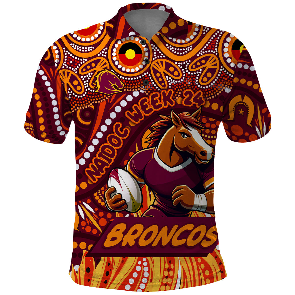 Custom Australia NAIDOC Week 2024 Polo Shirt Brisbane Broncos Mascot Keep The Fire Burning - Vibe Hoodie Shop