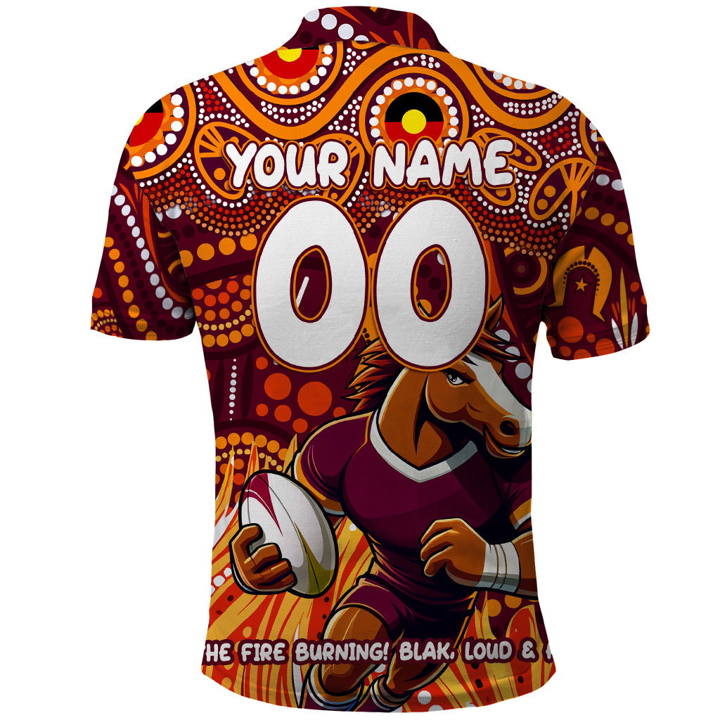 Custom Australia NAIDOC Week 2024 Polo Shirt Brisbane Broncos Mascot Keep The Fire Burning - Vibe Hoodie Shop