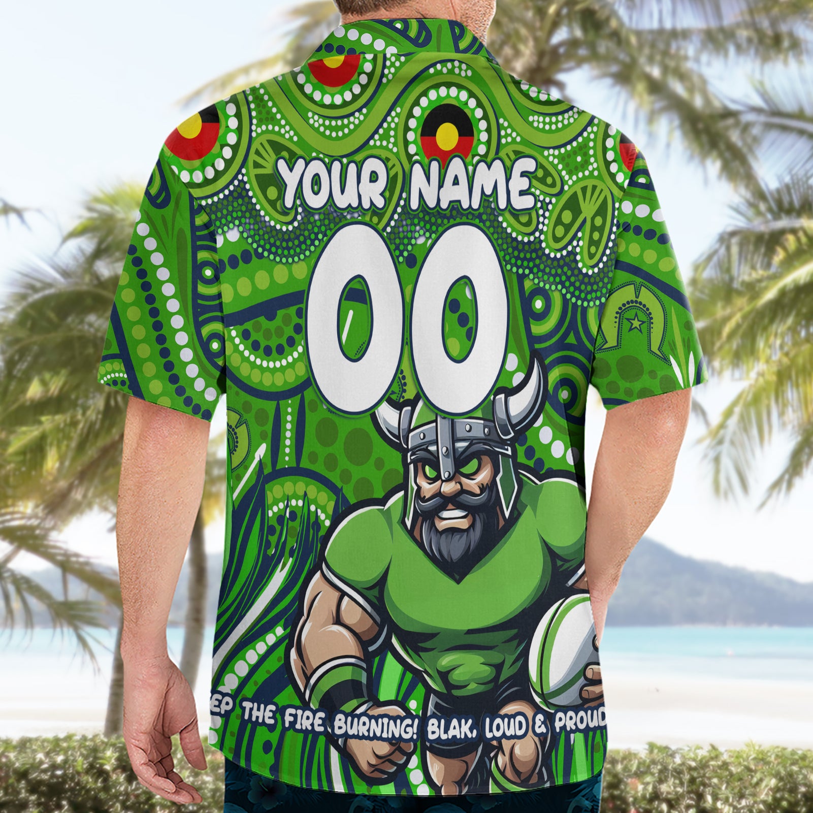 Custom Australia NAIDOC Week 2024 Hawaiian Shirt Canberra Raiders Mascot Keep The Fire Burning - Vibe Hoodie Shop