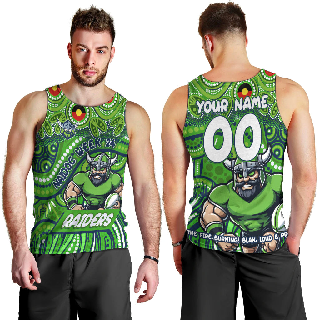 Custom Australia NAIDOC Week 2024 Men Tank Top Canberra Raiders Mascot Keep The Fire Burning - Vibe Hoodie Shop