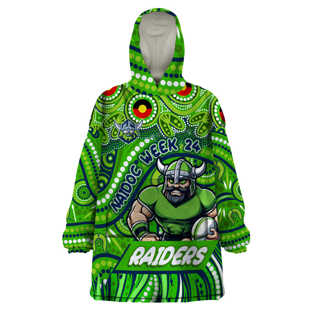 Custom Australia NAIDOC Week 2024 Wearable Blanket Hoodie Canberra Raiders Mascot Keep The Fire Burning - Vibe Hoodie Shop