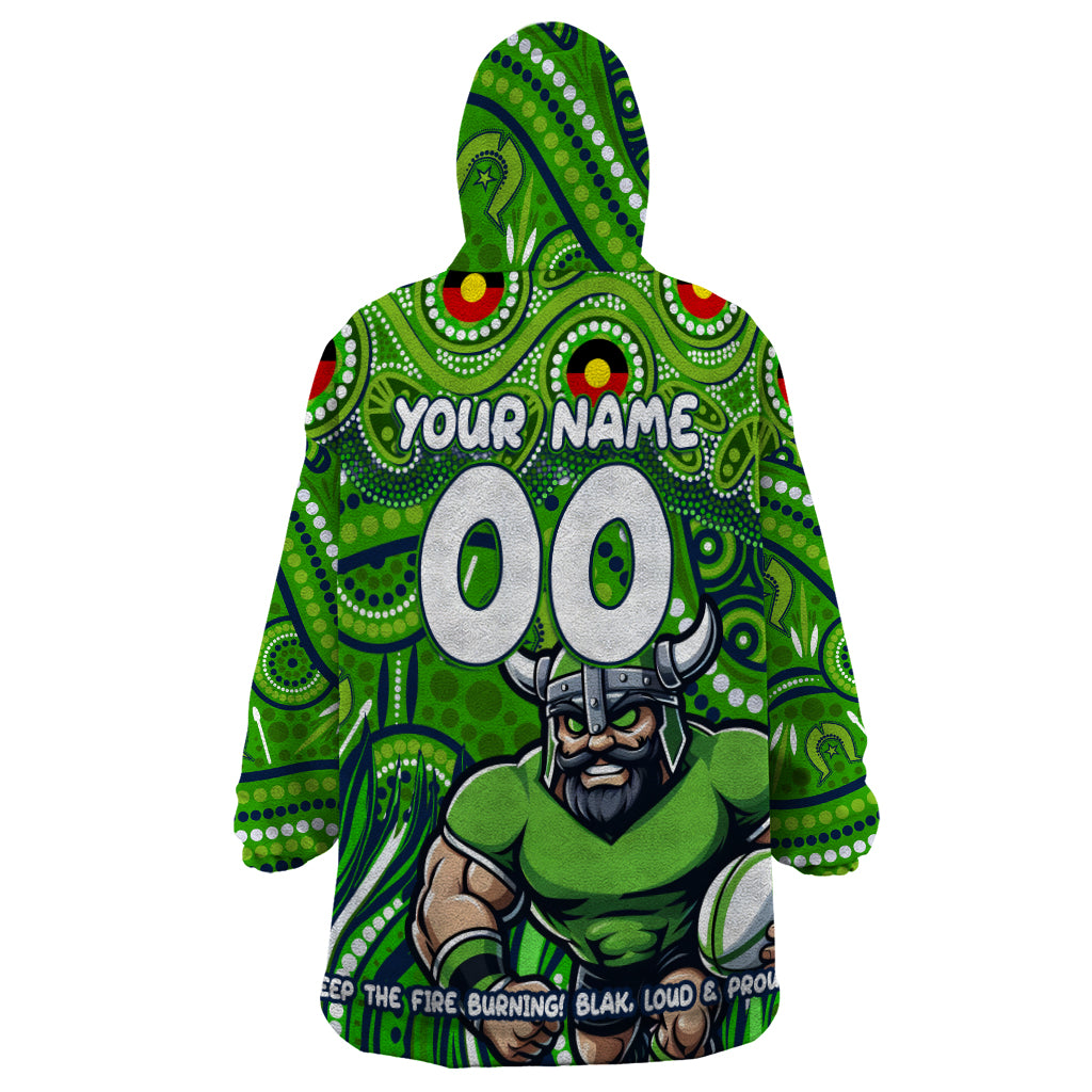 Custom Australia NAIDOC Week 2024 Wearable Blanket Hoodie Canberra Raiders Mascot Keep The Fire Burning - Vibe Hoodie Shop