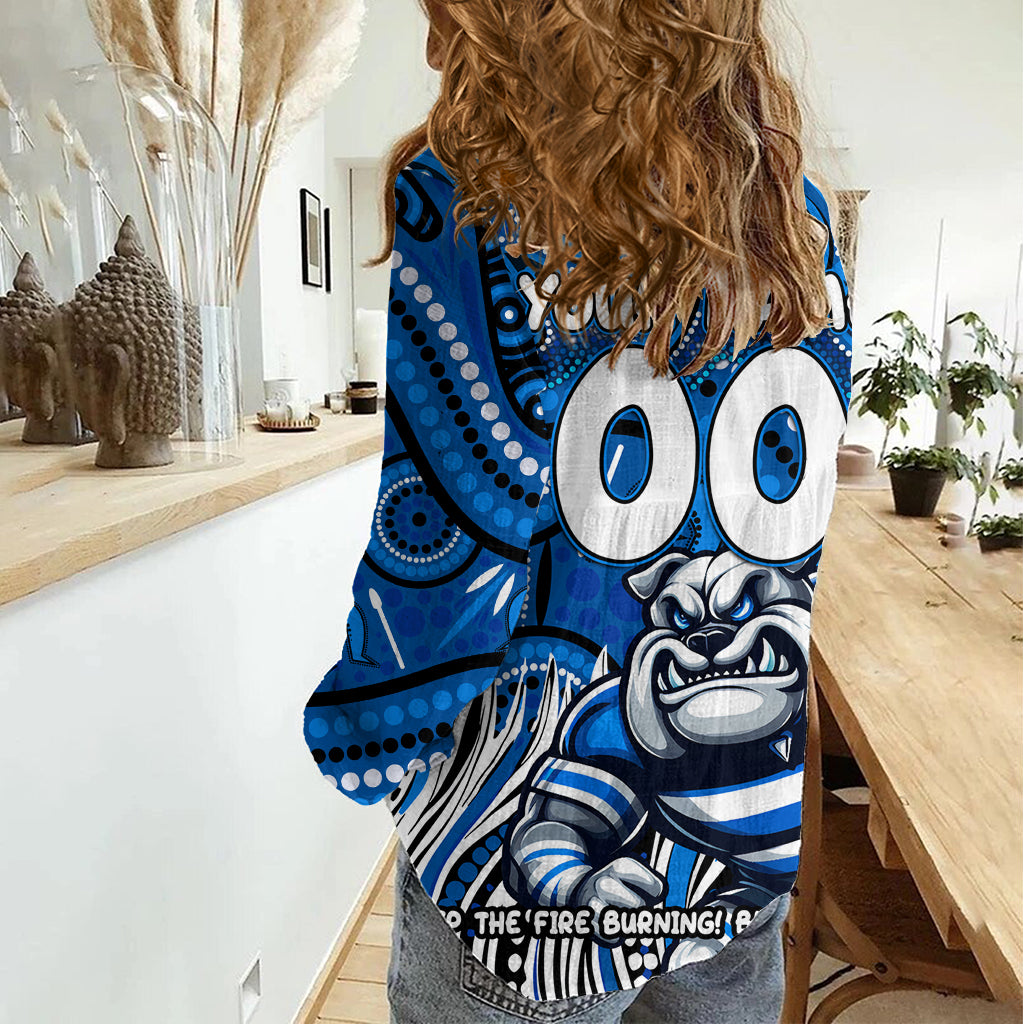 Custom Australia NAIDOC Week 2024 Women Casual Shirt Bulldogs Mascot Keep The Fire Burning - Vibe Hoodie Shop