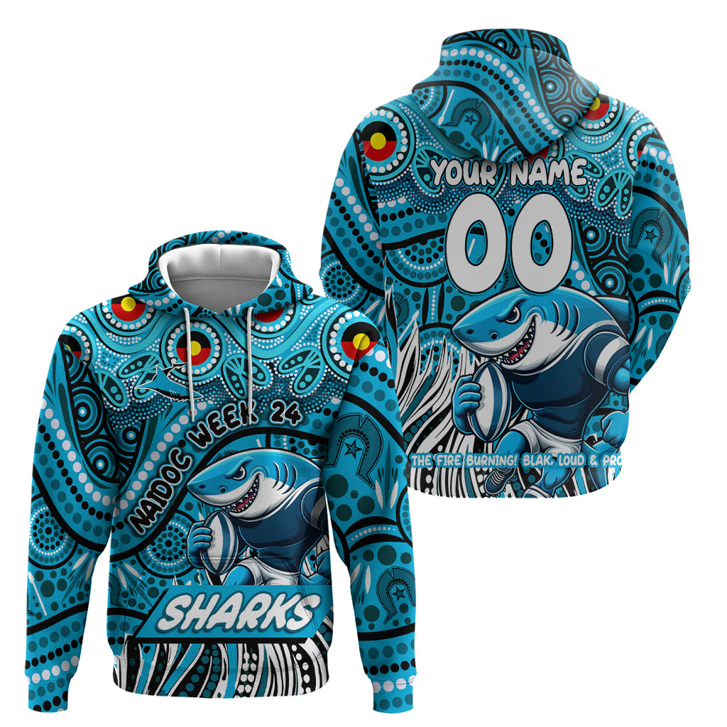 Custom Australia NAIDOC Week 2024 Hoodie Sharks Mascot Keep The Fire Burning - Vibe Hoodie Shop