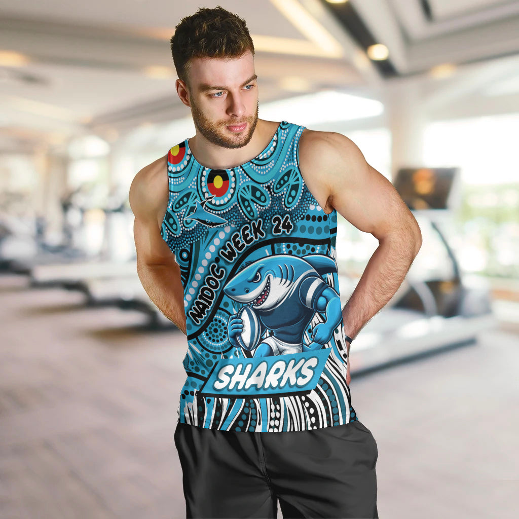 Custom Australia NAIDOC Week 2024 Men Tank Top Sharks Mascot Keep The Fire Burning - Vibe Hoodie Shop