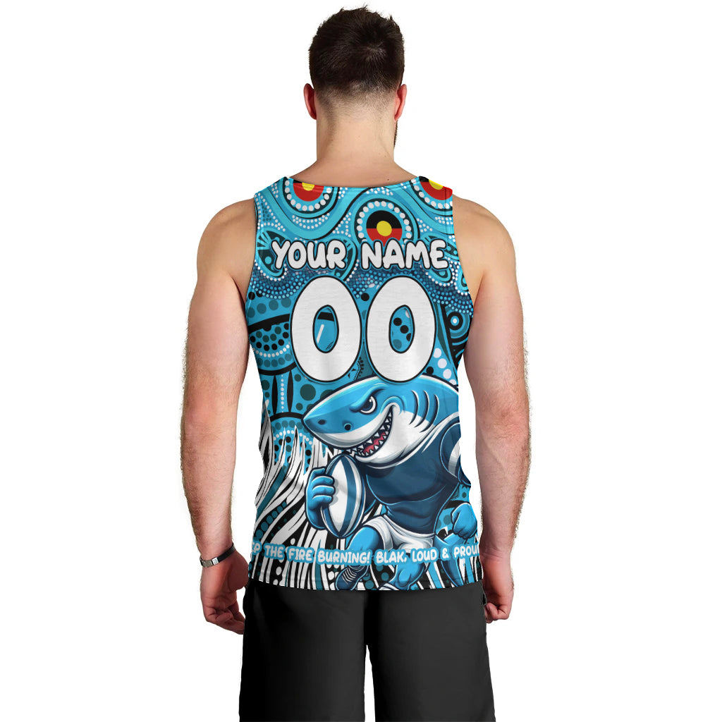 Custom Australia NAIDOC Week 2024 Men Tank Top Sharks Mascot Keep The Fire Burning - Vibe Hoodie Shop