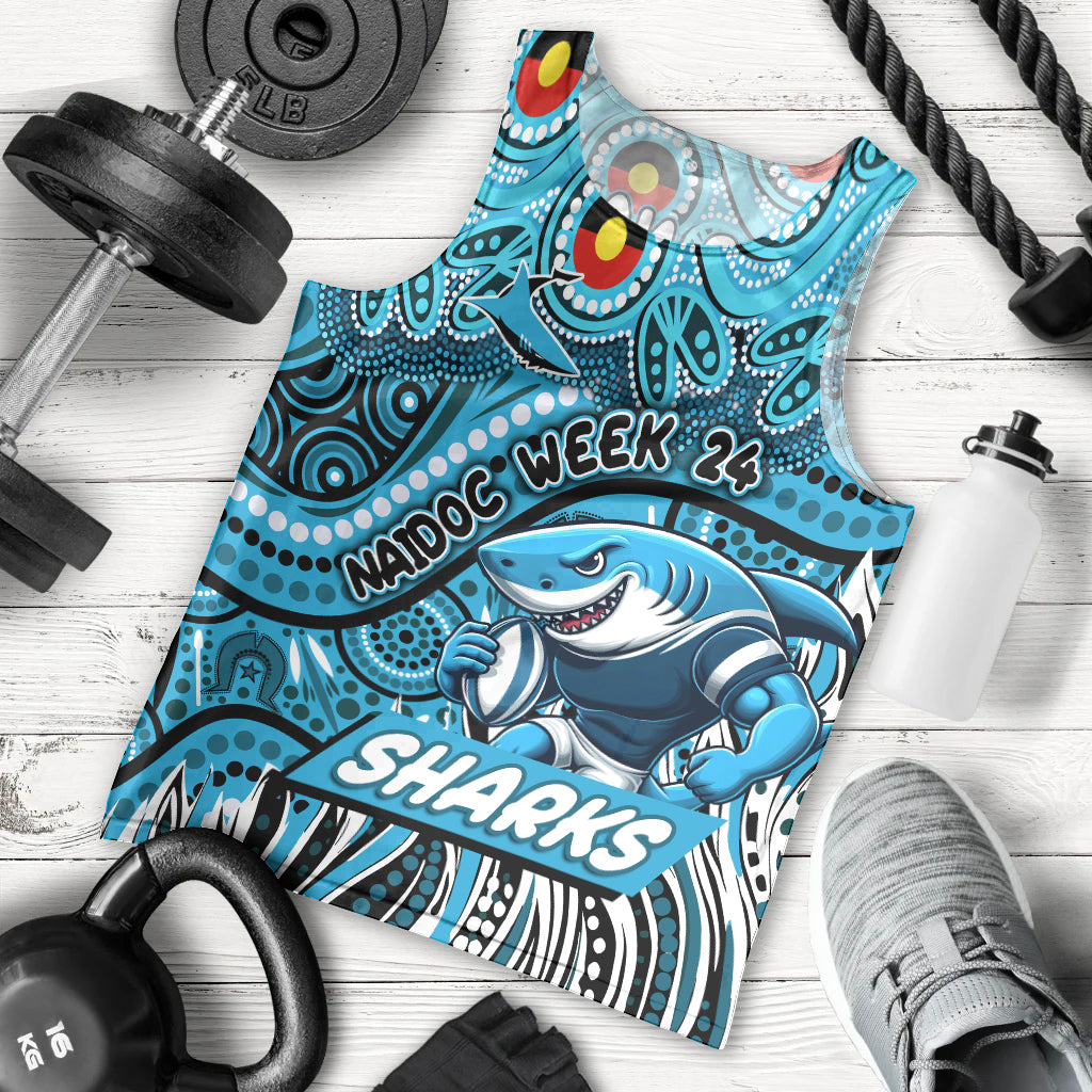 Custom Australia NAIDOC Week 2024 Men Tank Top Sharks Mascot Keep The Fire Burning - Vibe Hoodie Shop