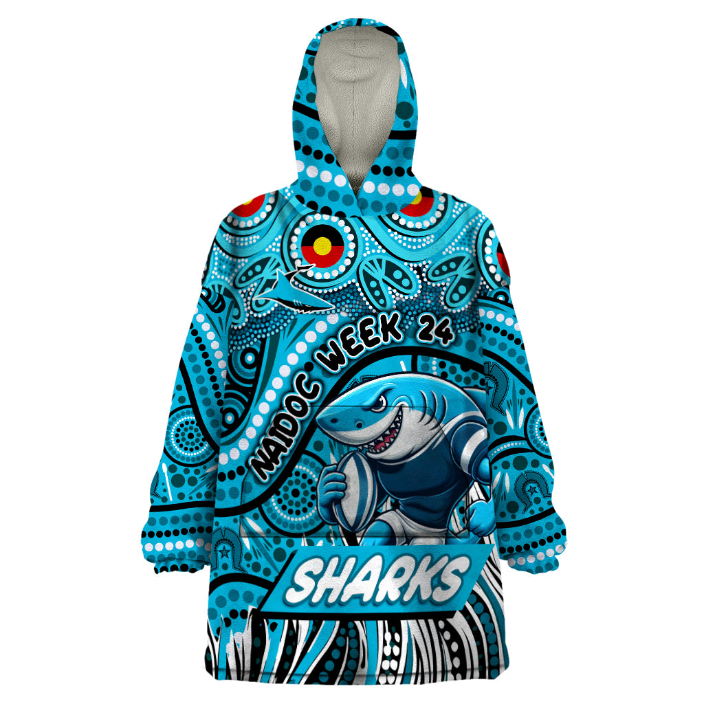 Custom Australia NAIDOC Week 2024 Wearable Blanket Hoodie Sharks Mascot Keep The Fire Burning - Vibe Hoodie Shop