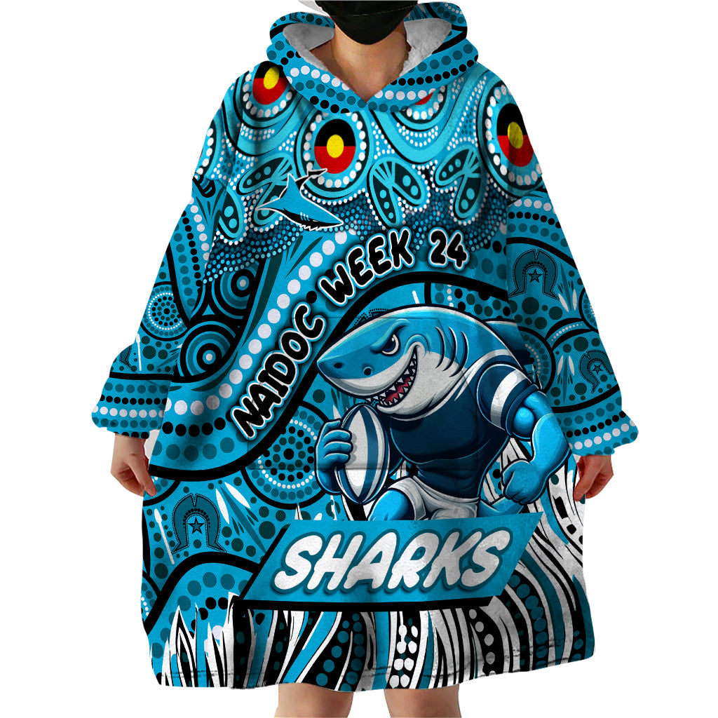 Custom Australia NAIDOC Week 2024 Wearable Blanket Hoodie Sharks Mascot Keep The Fire Burning - Vibe Hoodie Shop