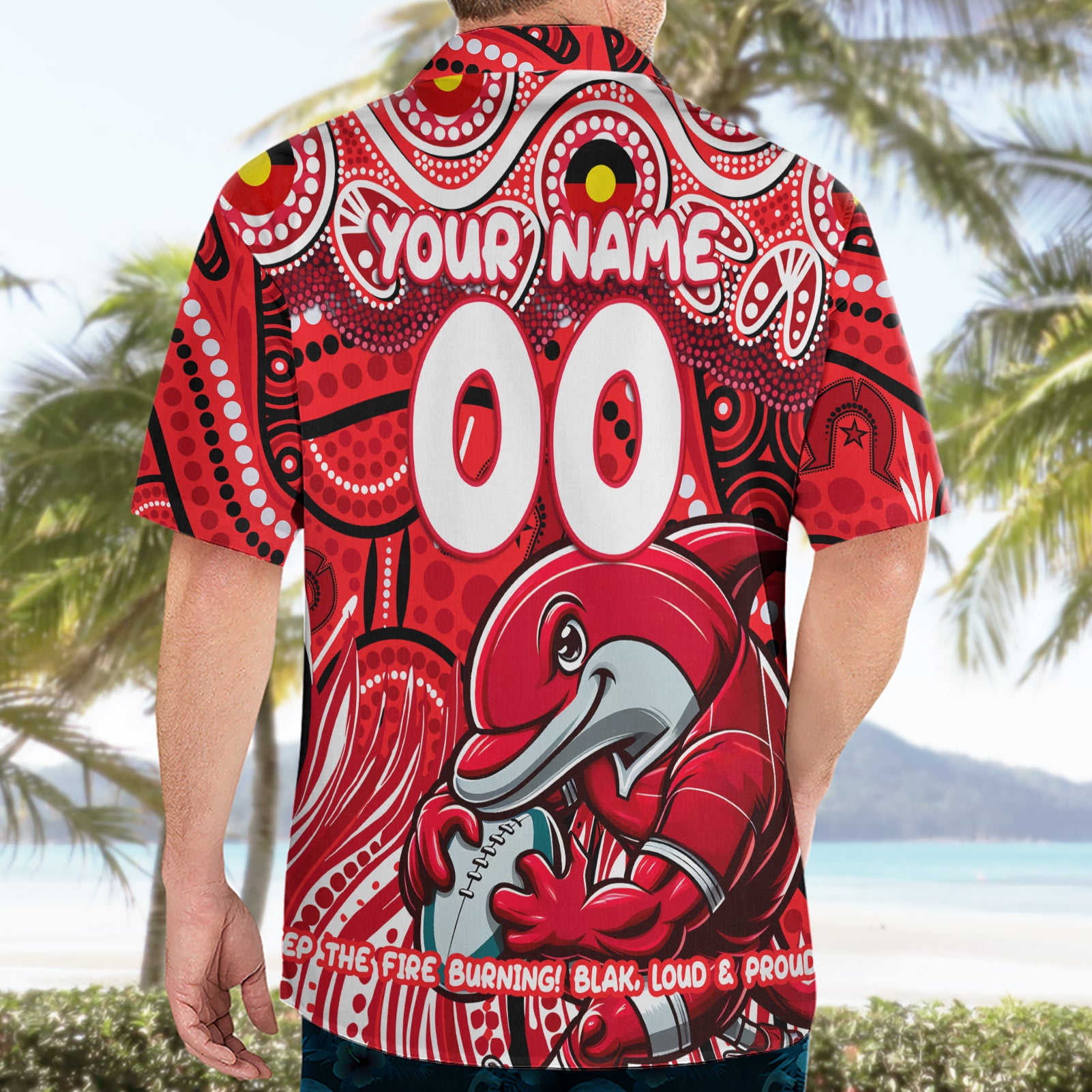 Custom Australia NAIDOC Week 2024 Hawaiian Shirt Dolphins Mascot Keep The Fire Burning - Vibe Hoodie Shop