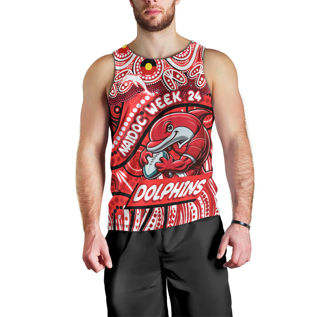 Custom Australia NAIDOC Week 2024 Men Tank Top Dolphins Mascot Keep The Fire Burning - Vibe Hoodie Shop