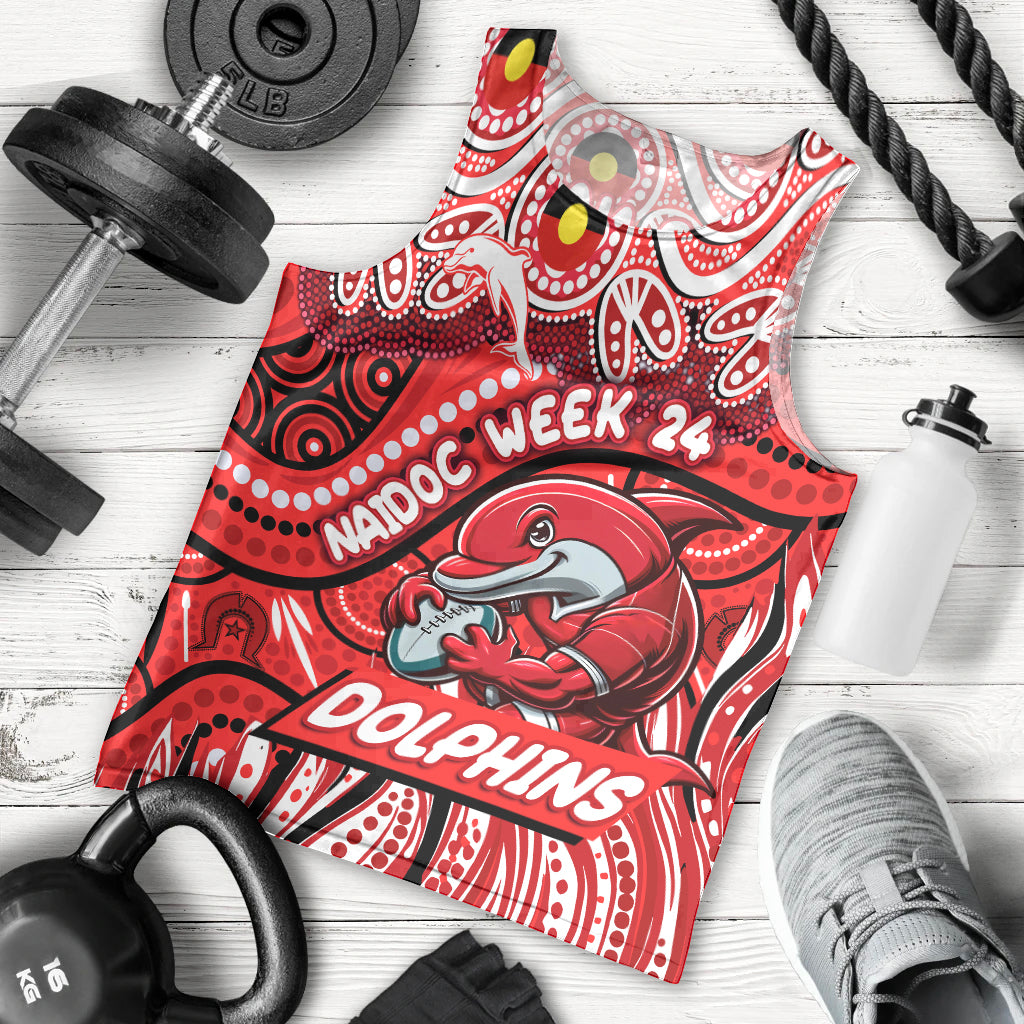 Custom Australia NAIDOC Week 2024 Men Tank Top Dolphins Mascot Keep The Fire Burning - Vibe Hoodie Shop