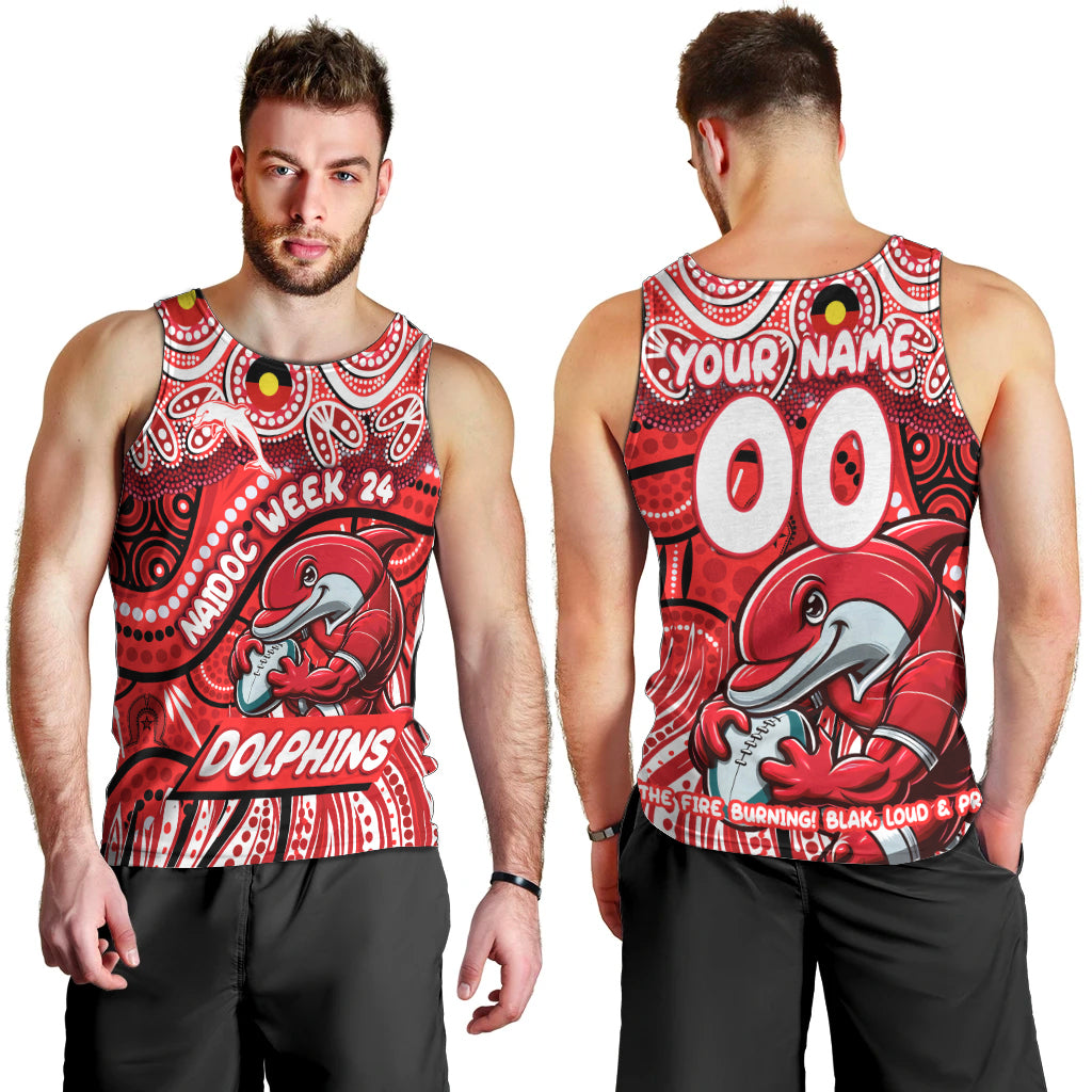 Custom Australia NAIDOC Week 2024 Men Tank Top Dolphins Mascot Keep The Fire Burning - Vibe Hoodie Shop