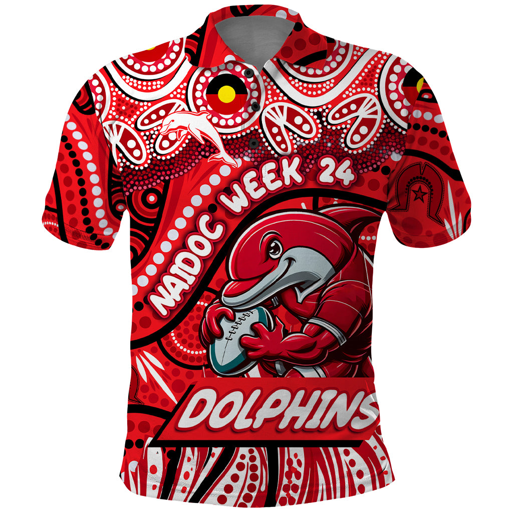 Custom Australia NAIDOC Week 2024 Polo Shirt Dolphins Mascot Keep The Fire Burning - Vibe Hoodie Shop