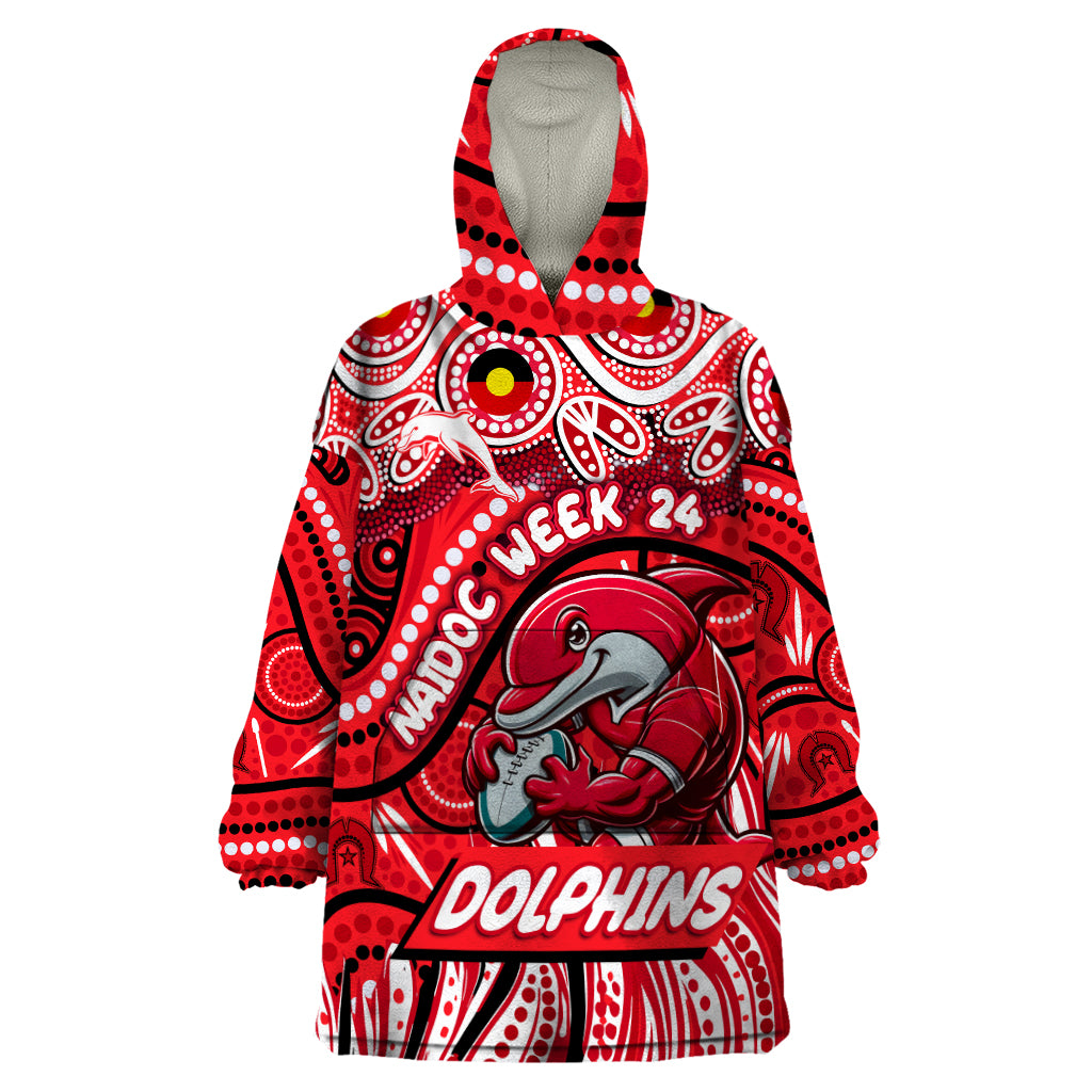 Custom Australia NAIDOC Week 2024 Wearable Blanket Hoodie Dolphins Mascot Keep The Fire Burning - Vibe Hoodie Shop