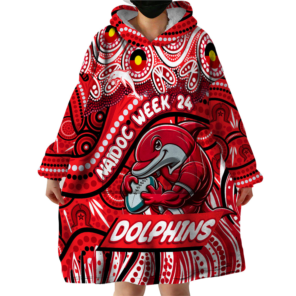 Custom Australia NAIDOC Week 2024 Wearable Blanket Hoodie Dolphins Mascot Keep The Fire Burning - Vibe Hoodie Shop