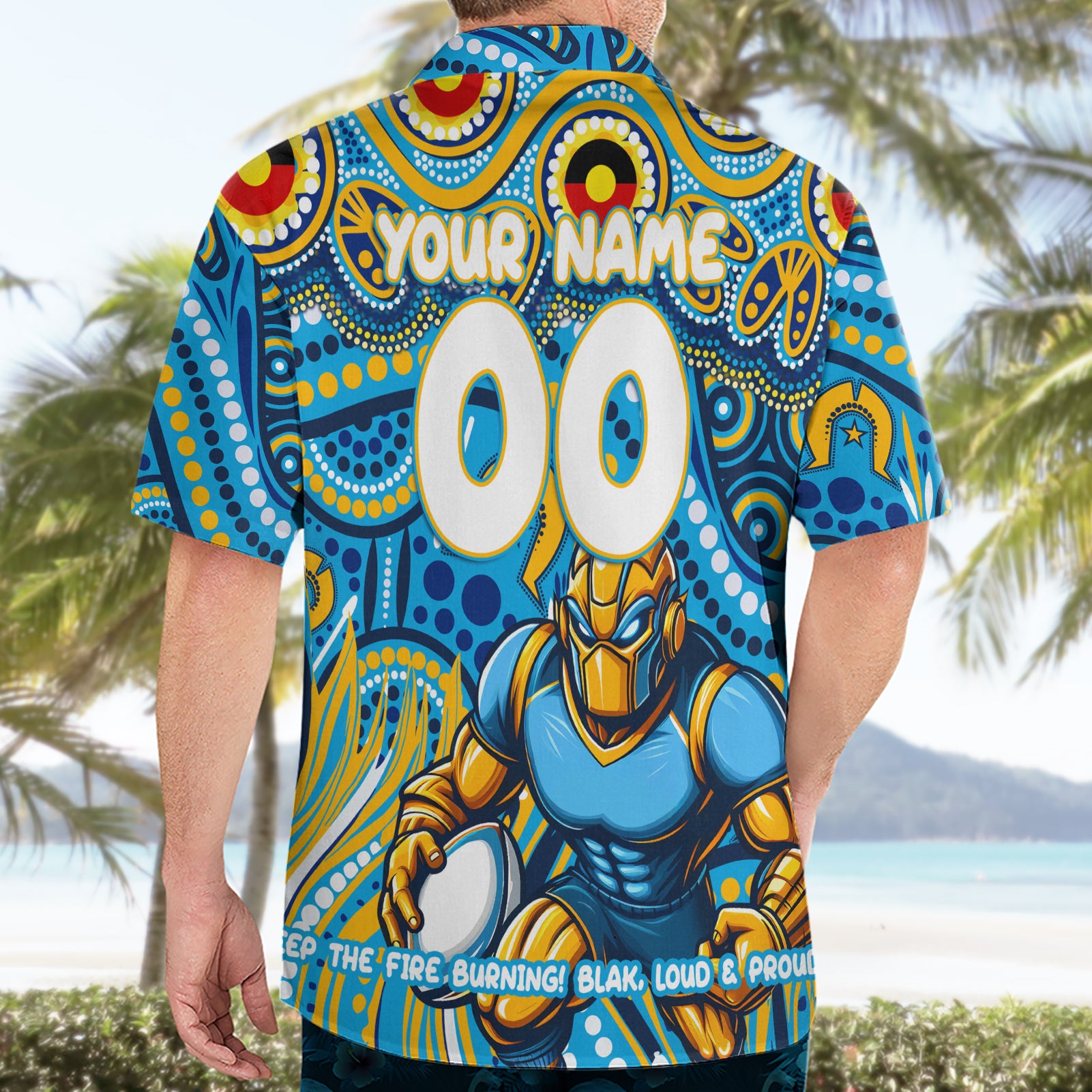 Custom Australia NAIDOC Week 2024 Hawaiian Shirt Titans Mascot Keep The Fire Burning - Vibe Hoodie Shop