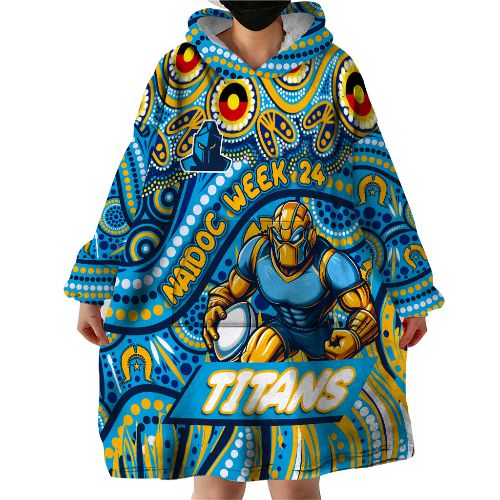 Custom Australia NAIDOC Week 2024 Wearable Blanket Hoodie Titans Mascot Keep The Fire Burning - Vibe Hoodie Shop