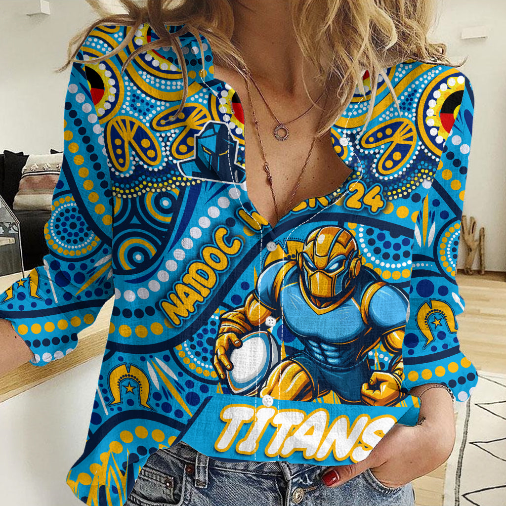 Custom Australia NAIDOC Week 2024 Women Casual Shirt Titans Mascot Keep The Fire Burning - Vibe Hoodie Shop