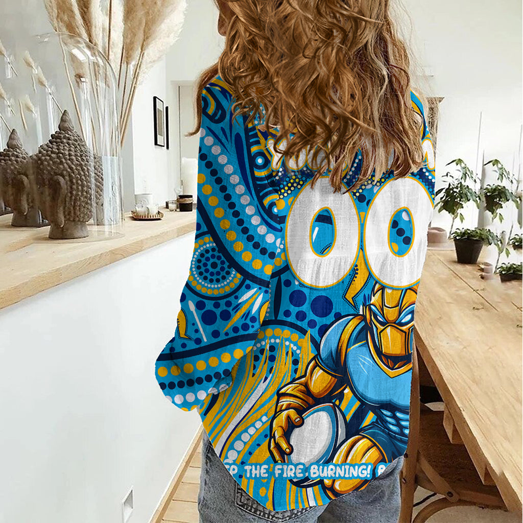 Custom Australia NAIDOC Week 2024 Women Casual Shirt Titans Mascot Keep The Fire Burning - Vibe Hoodie Shop