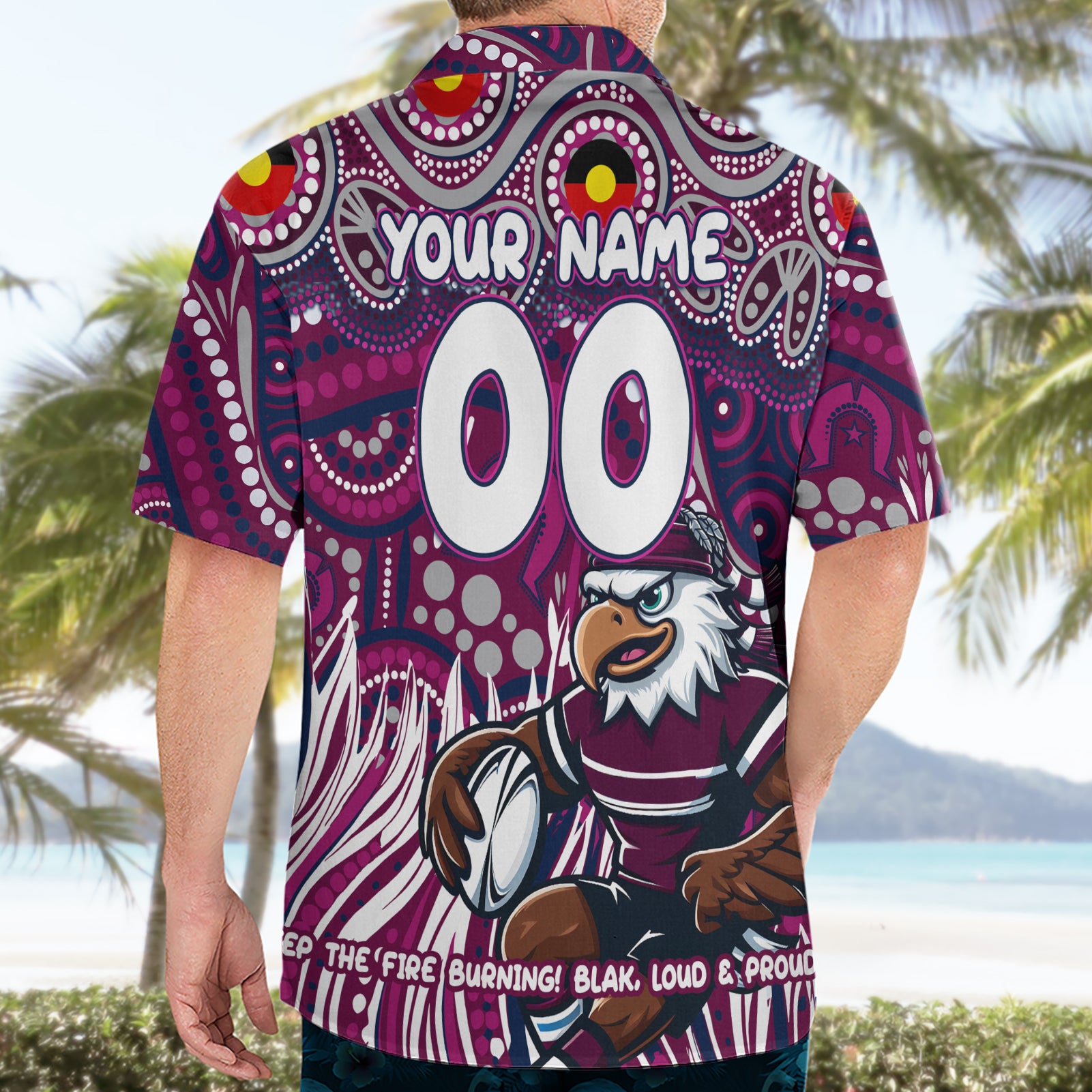 Custom Australia NAIDOC Week 2024 Hawaiian Shirt Sea Eagles Mascot Keep The Fire Burning - Vibe Hoodie Shop