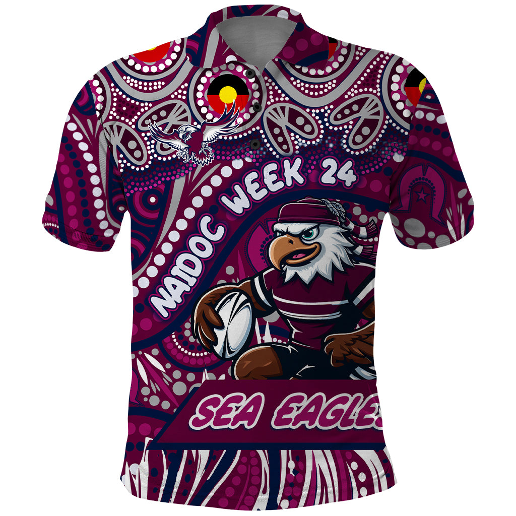 Custom Australia NAIDOC Week 2024 Polo Shirt Sea Eagles Mascot Keep The Fire Burning - Vibe Hoodie Shop