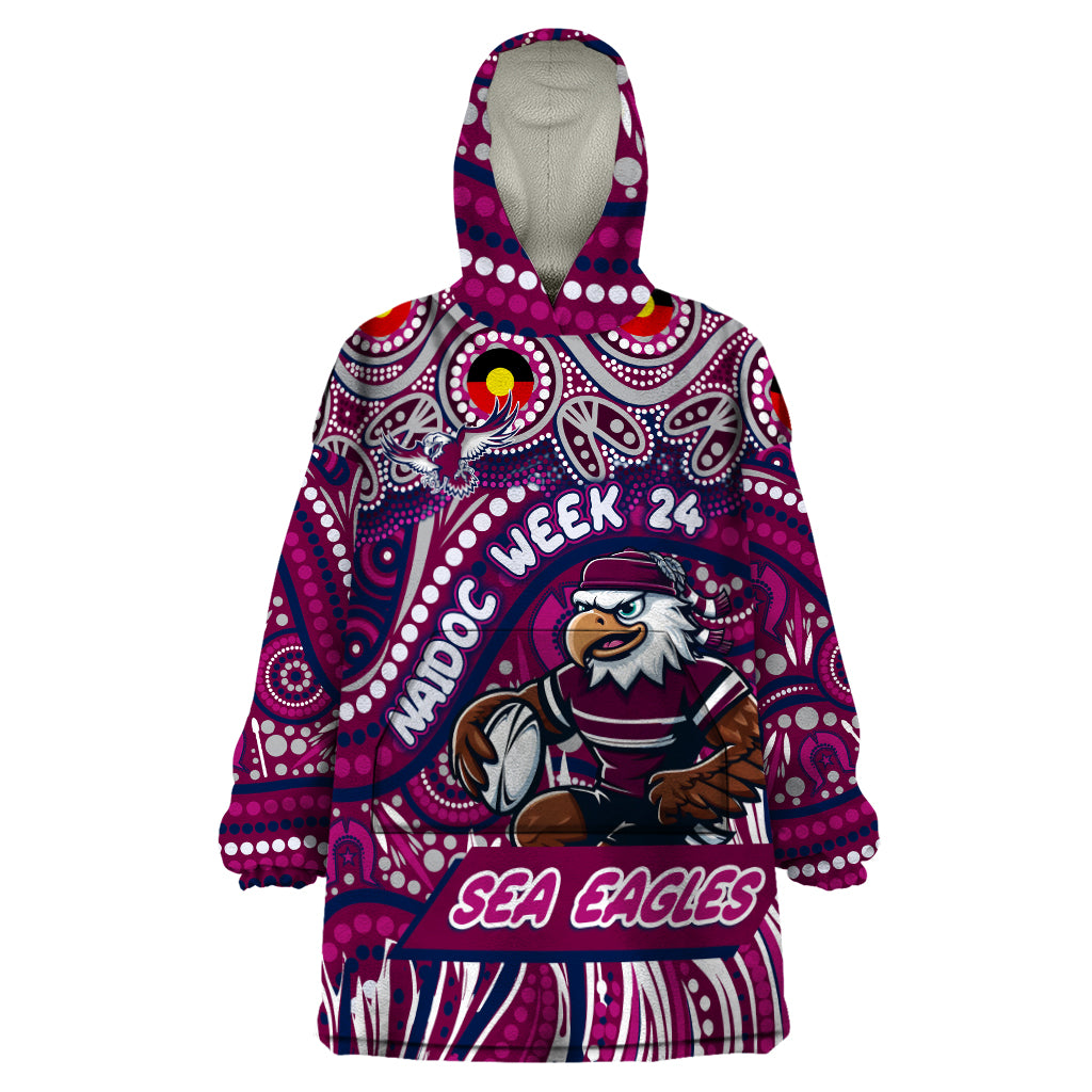 Custom Australia NAIDOC Week 2024 Wearable Blanket Hoodie Sea Eagles Mascot Keep The Fire Burning - Vibe Hoodie Shop