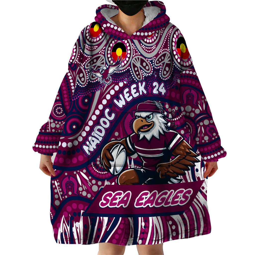 Custom Australia NAIDOC Week 2024 Wearable Blanket Hoodie Sea Eagles Mascot Keep The Fire Burning - Vibe Hoodie Shop