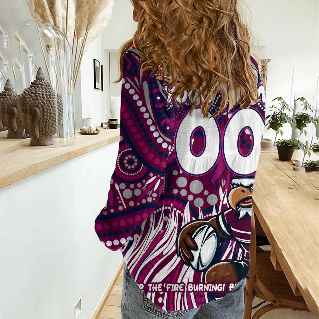 Custom Australia NAIDOC Week 2024 Women Casual Shirt Sea Eagles Mascot Keep The Fire Burning - Vibe Hoodie Shop
