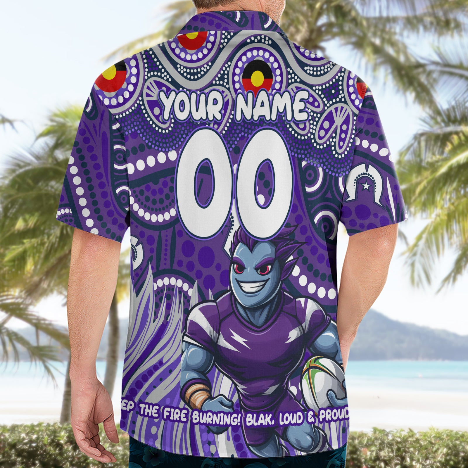 Custom Australia NAIDOC Week 2024 Hawaiian Shirt Melbourne Storm Mascot Keep The Fire Burning - Vibe Hoodie Shop