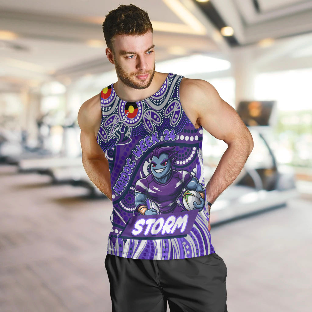 Custom Australia NAIDOC Week 2024 Men Tank Top Melbourne Storm Mascot Keep The Fire Burning - Vibe Hoodie Shop