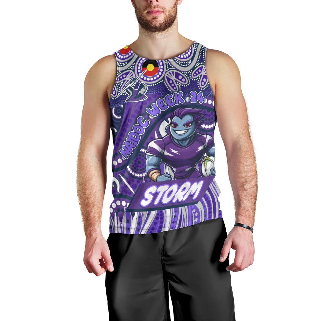 Custom Australia NAIDOC Week 2024 Men Tank Top Melbourne Storm Mascot Keep The Fire Burning - Vibe Hoodie Shop