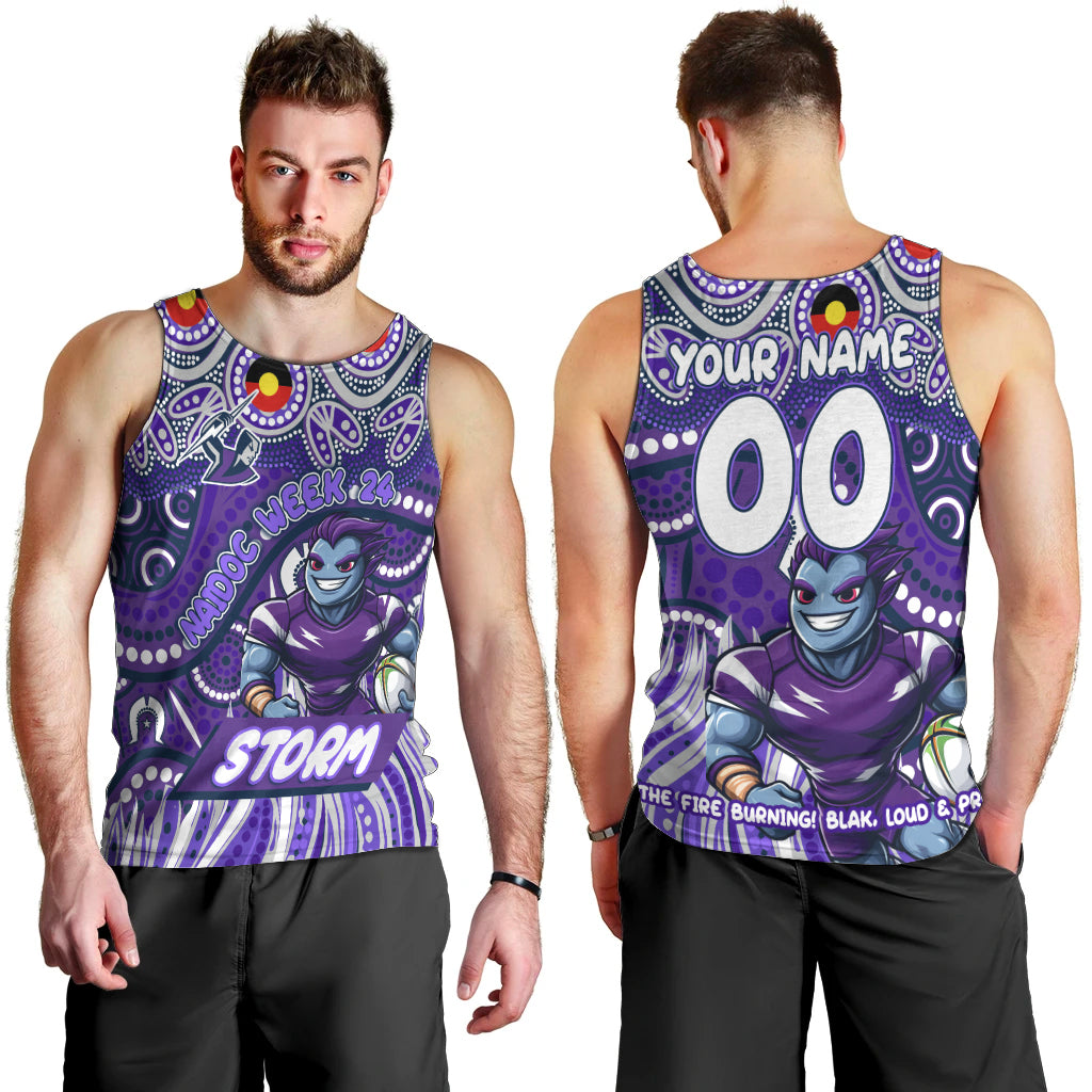 Custom Australia NAIDOC Week 2024 Men Tank Top Melbourne Storm Mascot Keep The Fire Burning - Vibe Hoodie Shop