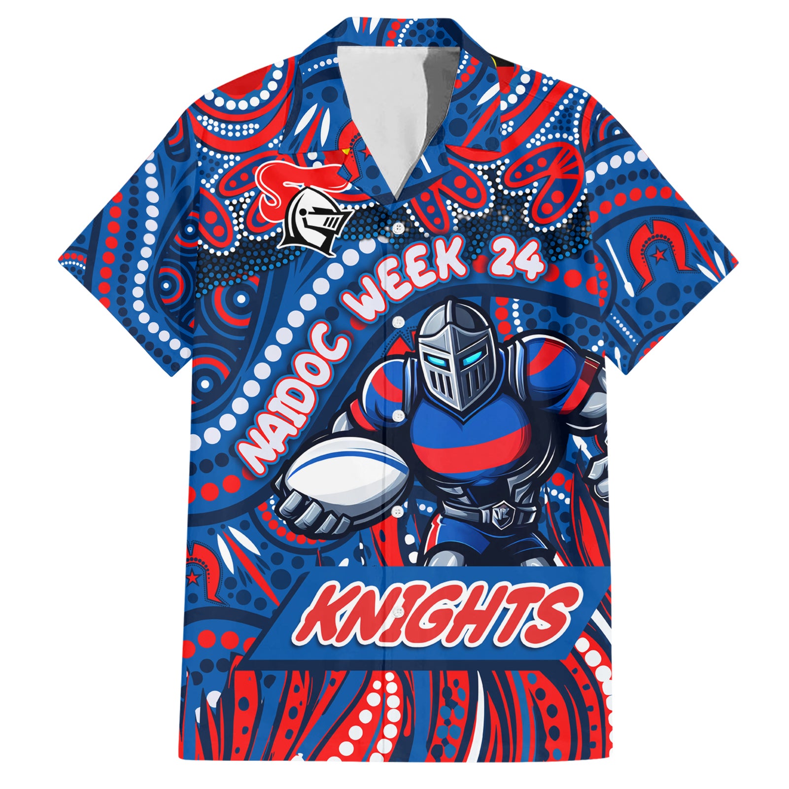 Custom Australia NAIDOC Week 2024 Hawaiian Shirt Newcastle Knights Mascot Keep The Fire Burning - Vibe Hoodie Shop