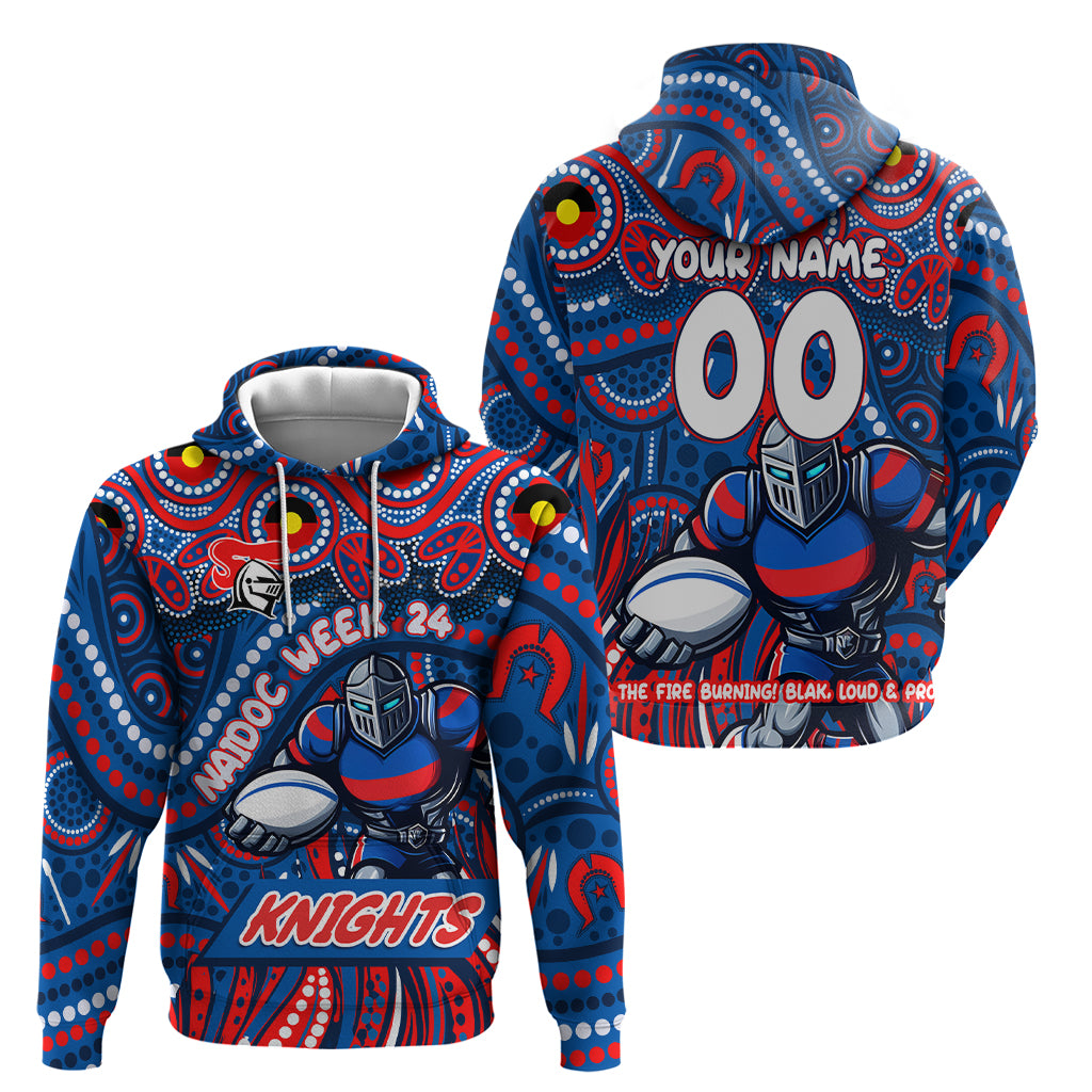 Custom Australia NAIDOC Week 2024 Hoodie Newcastle Knights Mascot Keep The Fire Burning - Vibe Hoodie Shop