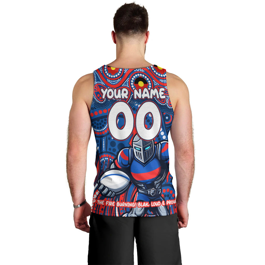 Custom Australia NAIDOC Week 2024 Men Tank Top Newcastle Knights Mascot Keep The Fire Burning - Vibe Hoodie Shop
