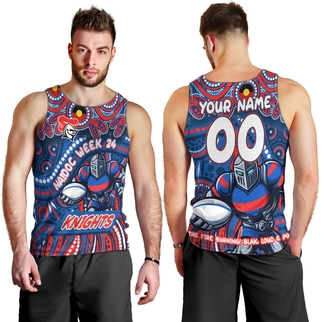 Custom Australia NAIDOC Week 2024 Men Tank Top Newcastle Knights Mascot Keep The Fire Burning - Vibe Hoodie Shop