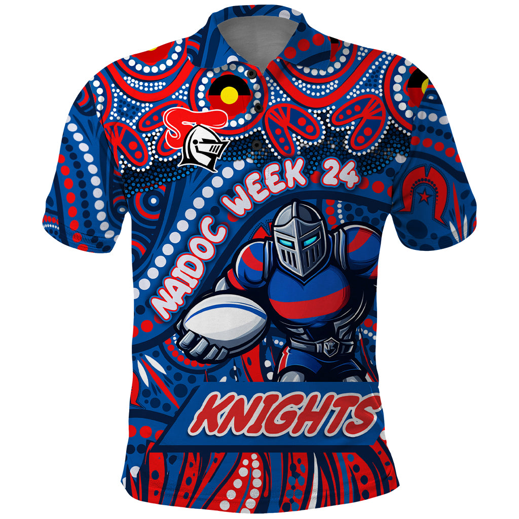 Custom Australia NAIDOC Week 2024 Polo Shirt Newcastle Knights Mascot Keep The Fire Burning - Vibe Hoodie Shop