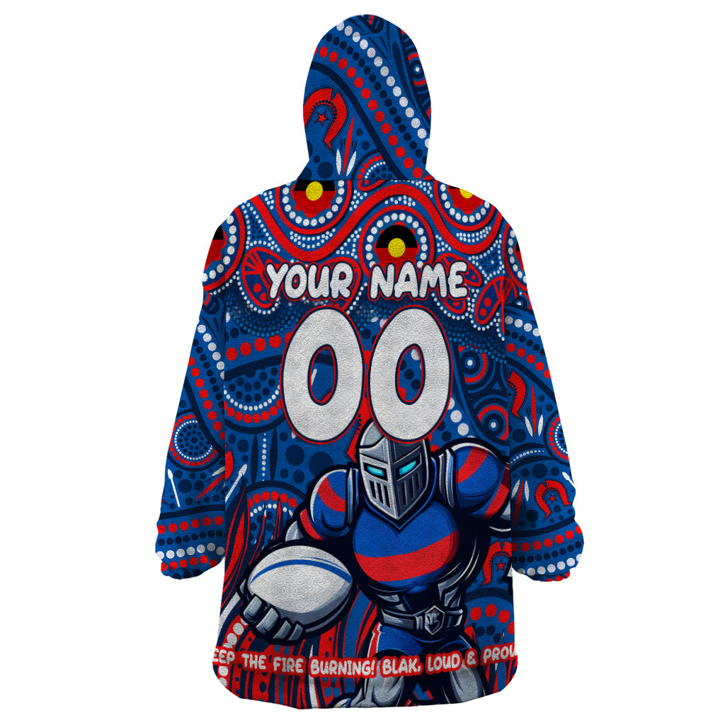 Custom Australia NAIDOC Week 2024 Wearable Blanket Hoodie Newcastle Knights Mascot Keep The Fire Burning - Vibe Hoodie Shop