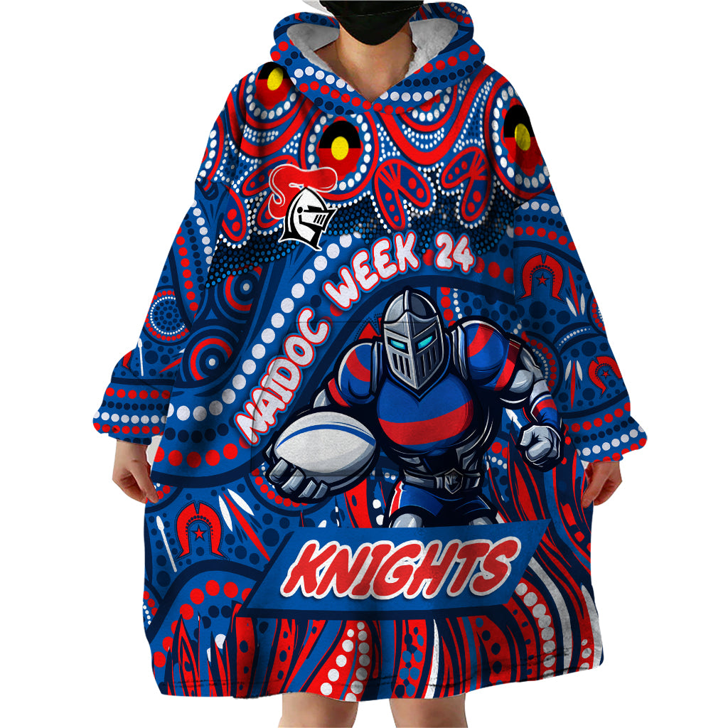 Custom Australia NAIDOC Week 2024 Wearable Blanket Hoodie Newcastle Knights Mascot Keep The Fire Burning - Vibe Hoodie Shop